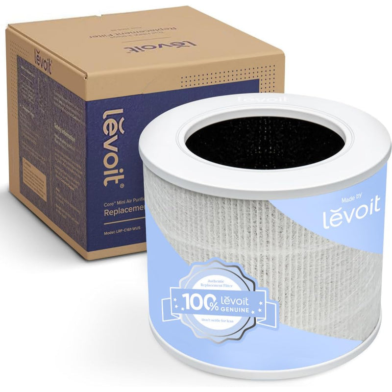 LEVOIT Core Mini Air Purifier Replacement Filter, 3-in-1, High-Efficiency Activated Carbon, Core Mini-RF, 1 Pack, White
