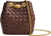 Women's Yara Hand-Woven Bucket Bag - Dark Brown