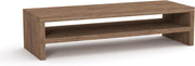 Mahmayi Modern Wooden Riser Monitor Stand with 2 Tier Storage Shelf, Monitor Stand for Home Office Business, Stand Monitor Riser for Keyboard Storage, Laptop, Printer, and TV Screen - Oak Melamine - Truffle Davos Oak