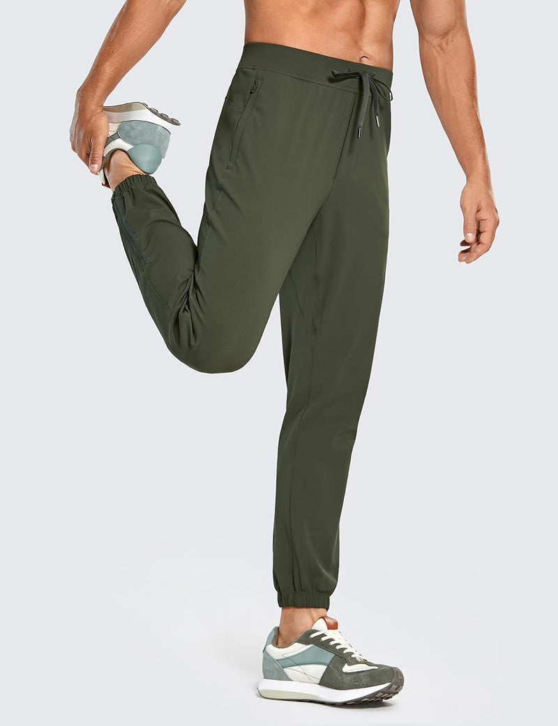 CRZ YOGA Men's Lightweight Jogger Pants - 30'' Elastic Stretchy Pants with Side Pockets