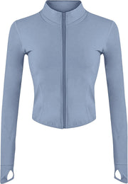 Women Athletic,full Zip Casual - Blue