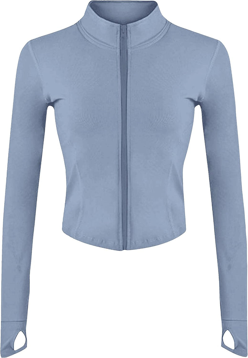 Women Athletic,full Zip Casual - Blue