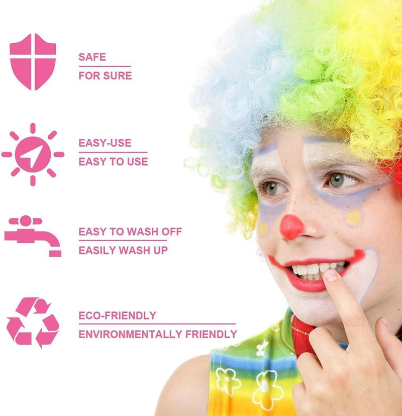 Mumoo Bear Face Paint Kit, 15 Color Face Painting Palette with 2 Brushes 32 Stencils, Washable Face Paints Safe Body Paint for Adults Kids Halloween Party Carnival, Makeup Paint Non-Toxic to Use