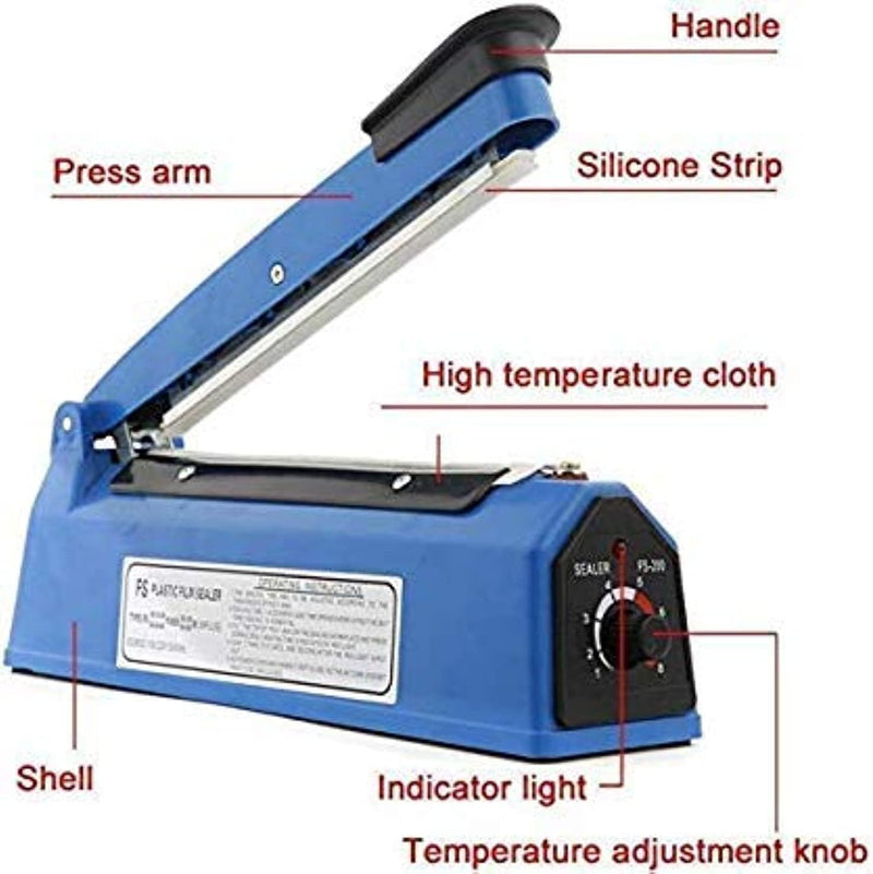 Showay Electric Manual Hand Impulse Heat Sealer Sealing Packaging Machine For Plastic Packet Pouch Bag Polybag Packing Kitchen Seal Package Poly (12"/30cm)