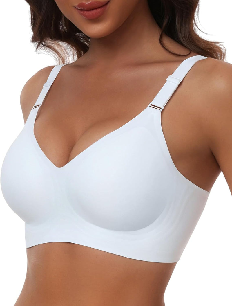 womens Ultimate Wireless Bra Full Coverage Bra - White