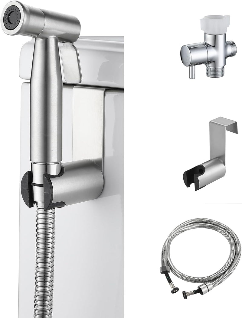 2 Pieces Bidet Toilet Sprayer Head Stainless Steel Handheld Bidet Sprayer Cloth Bathroom Diaper Sprayer for Kitchen and Toilet Cleaning (Bidet Sprayer Head) Golden