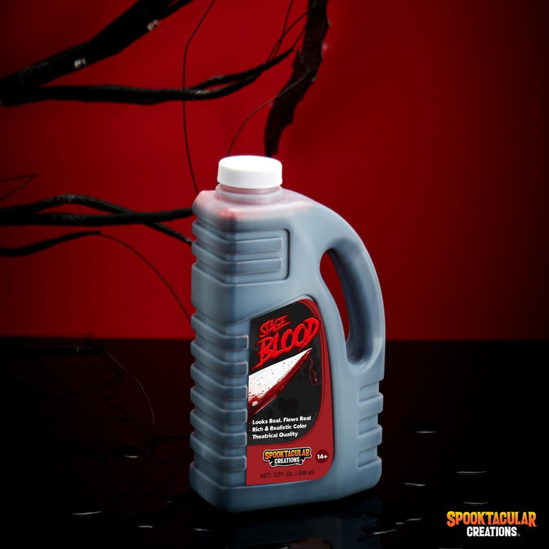 Spooktacular Creations 32 oz Fake Halloween Blood Bottle Fake Blood Stage Blood for Halloween Costume, Zombie and Monster Makeup & Dress Up
