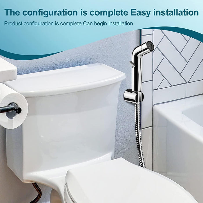 KASTWAVE Bidet Toilet Sprayer Head Stainless Steel Handheld Bidet Sprayer Cloth Bathroom Diaper Sprayer for Kitchen and Toilet Cleaning, without Holder
