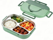 Lunch Box For Kids School,1000ml Stainless Steel Bento Lunch Box,4 Compartments Bento tiffin box,Food-Safe Materials and Leak-proof,for Adults and Children,School,Office (Pink) - Green