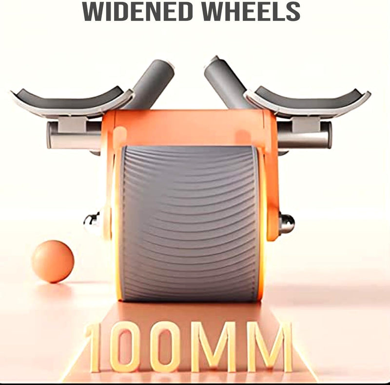 SKY LAND Ab Roller Wheel with Automatic Rebound & Elbow Support, Double Wheel Core Strength Trainer, Abdominal Workout Equipment for Home Fitness, Fat Burning & Core Training EM-9362