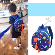 Kids Cartoon Backpack Dinosaur Schoolbag Toy Snack Daypack Shoulder Bag for Toddlers, Kids Children Nursery Preschool Anti Lost Safety Toddler Leash with Harness Backpacks (Blue)