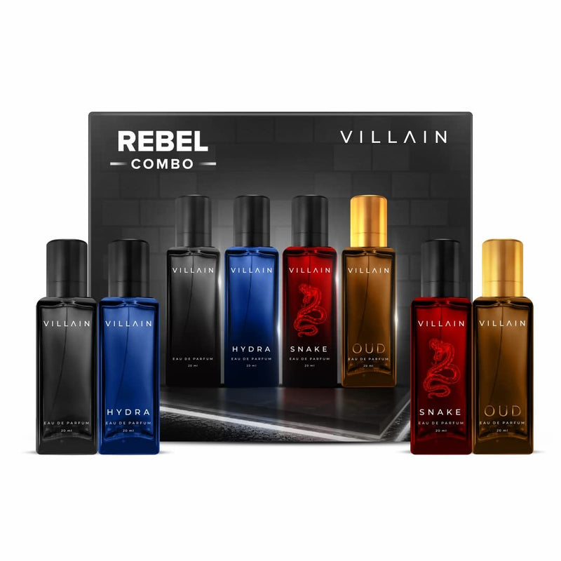 Villain Rebel Luxury Perfume Gift Set for Men 4x20 ML | Perfume with Long Lasting Fragrance | EDP
