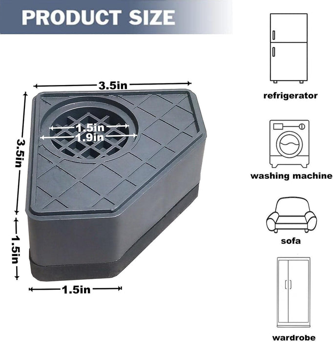 Azonee Anti Vibration Pads for Washing Machine,Washer and Dryer Pedestals Stop Washer Machine Noise Slip Moving Shaking Walking Skidding, Rubber Feet Pads Set of 4