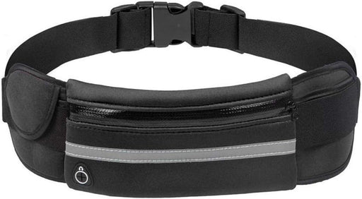 Running Belt with Extender, Bounce Free Pouch Bag, Fanny Pack Workout Belt Sports Waist Pack Belt Pouch for Apple iPhone XR XS 8 X 7+ Samsung Note Galaxy in Running Walking Cycling - Black