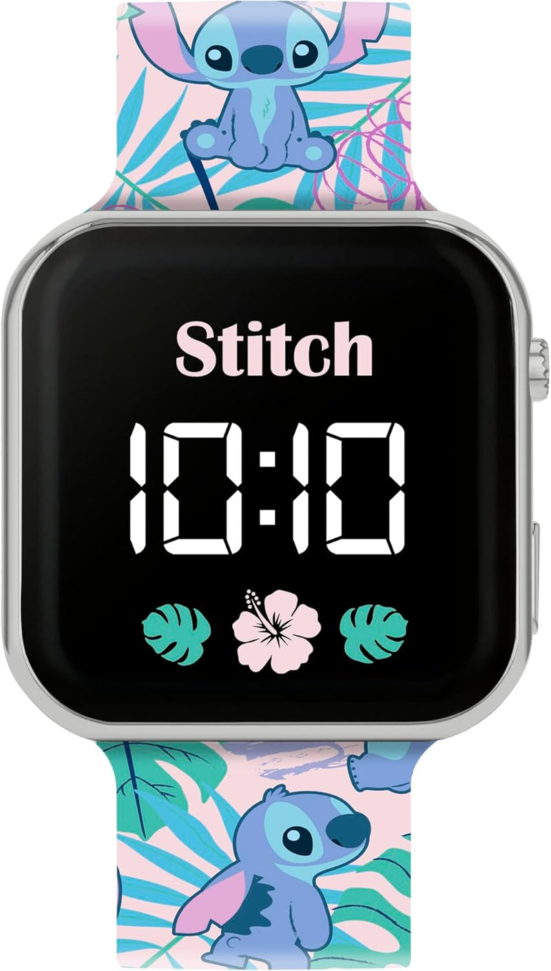 Disney Kids Lilo & Stitch LED Quartz Silicone Strap Blue Watch LAS4091