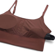 CRZ YOGA Women's V Back Longline Sports Bra with Adjustable Straps Wireless Workout Padded Yoga Bra Cropped Tank Tops