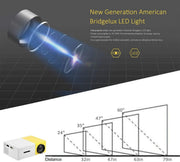 Diyeeni Mini Projector,1080P Full HD LED Video Projector Home Theater Beamer,Indoor&Outdoor Portable Projector,Ideal for Living Room/Bedroom/Camping/Travel/Party
