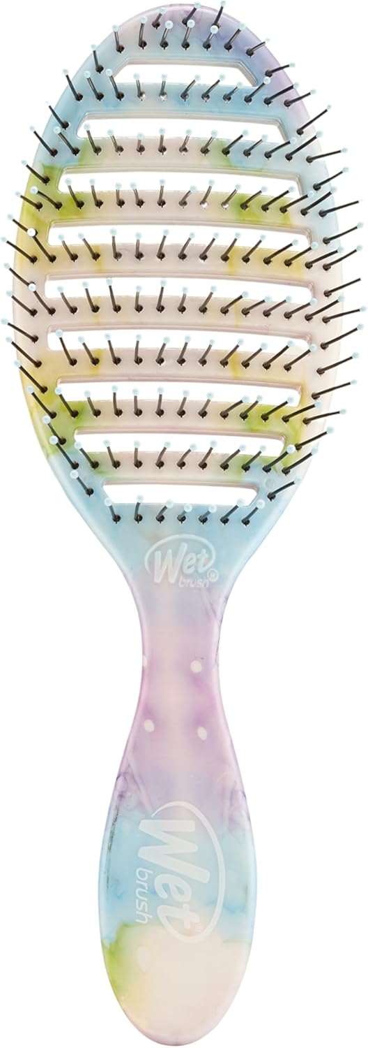 Wet Brush Speed Dry Hair Brush - Color Wash, Watermark - Vented Design and Ultra Soft HeatFlex Bristles Are Blow Dry Safe With Ergonomic Handle Manages Tangle and Uncontrollable Hair - Pain-Free