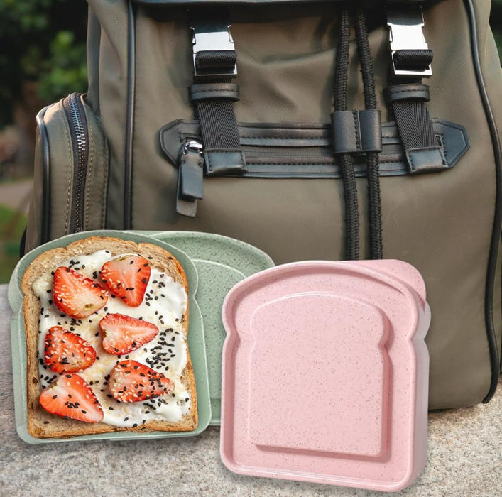 HYFY [4 PCS] Sandwich Boxes Toast Shape Lunch Box Containers Sandwhich Boxes Box Containers Bread boxes Lunch Boxes Lunch Containers Food Safe Microwave Safe Freezer Safe