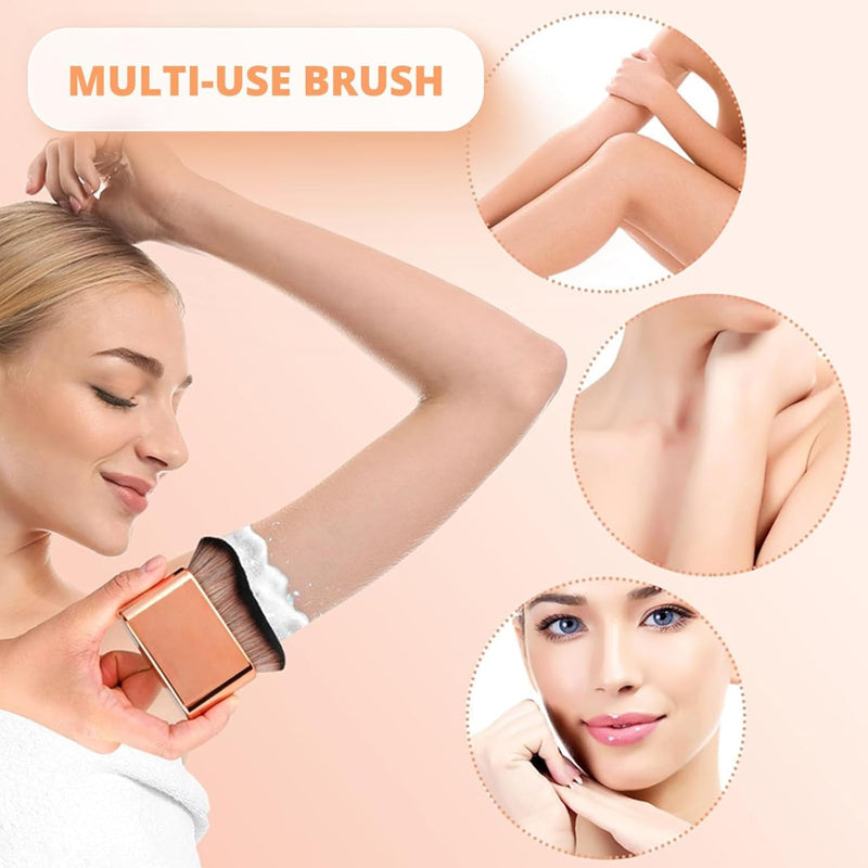 LYAROMIS Tanning Brush, Body Makeup, Self Tanner Brush for Smooth Application & Even Coverage, Kabuki Foundation Brush for Body & Legs (rose gold)