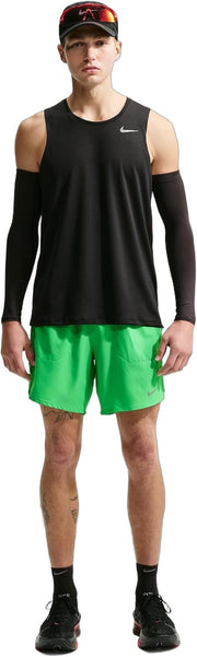 Mens M Nk Df Stride 7In Bf Short Shorts - Green Spark/Reflective Silv