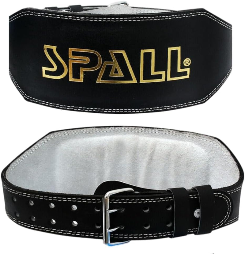 Weight Lifting Leather Belt S/M/L/XL Lower Back Support 4 Inches Wide Buckle for Bodybuilding Home Gym Workouts Squats Strength Training and Fitness Exercises for men and women BY SPALL