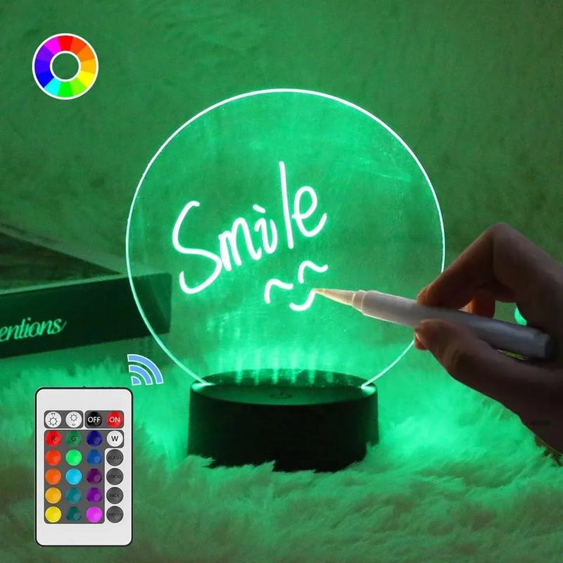 Farasha Decoration Multi Colored LED Lamp Luminous Message Erasable Acrylic Writing Board Night Light Desk Night Lamp Home DÃ©cor Light, Wife, Husband Gift Kids Gifts Woman And Men Gifts.