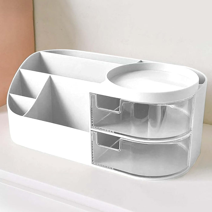 ALOXE Makeup Organizer | Makeup Box For Storage | Make Up, Cosmetic, Skincare Organiser For Women | Elegant Makeup Vanity With Transparent Drawer (Green)