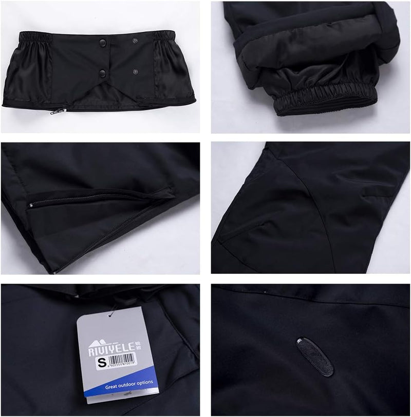 YEEFINE Men's Waterproof Snow Pants Insulated Outdoor Ski Pants Winter Warm Detachable Suspender Snowboard Bibs