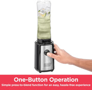 Black & Decker Sports Blender/Smoothie Maker, 300W, 6 Piece with 500ml & 300ml Sports Bottle, 21500 RPM with Turbo Speed, SS Blades to Pulverize Ice & Frozen Fruits, 2 years warranty, SBX300-B5