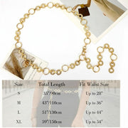 Adjustable Metal Waist Chain Belt for Women, Fashion Body Link Chain Accessory, Trendy Layered Waist Belt, for Jeans, Dresses, Parties, Boho Chic Style