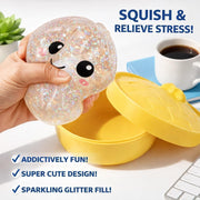 SLEEPHEAD Big Glitter Dumpling Squishy Cute Adorable Soft Silicone Squeeze Toy for Stress Relief