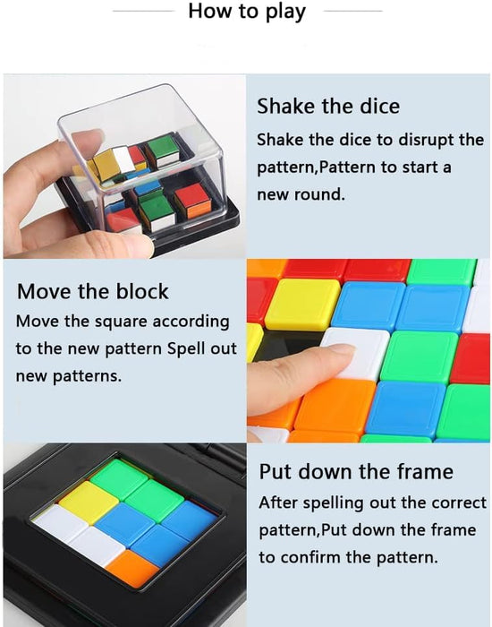 Azonee Race Game, Magic Block Game Board Games for 2 Players Genius Square Game Sequence Puzzle-Brain teasers-Board Games for Boys and Girls Rubiks Race Game 5+ Year Olds