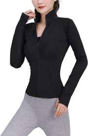 Women Athletic,full Zip Casual - Z-Black
