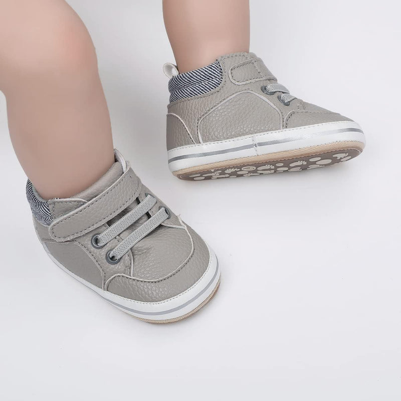E-FAK Baby Shoes Boys Girls Infant Sneakers Non-Slip Rubber Sole Toddler Crib First Walker Shoes