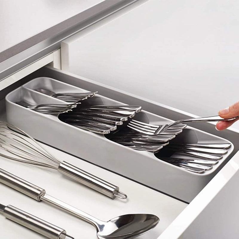 Showay Kitchen Drawer Cutlery Organizer Tray Utensils Store Holder Rack For Cutlery Silverware Compact And Gadgets Organizer Tools Divider Storage Cabinet Plastic Drawer