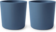 Dinnerware Cups for Kids Set of 2 Reusable BPA Free Dishwasher & Microwave Safe Cups Easy to Hold Made in Denmark (Sage) - (Twilight Blue) Cups