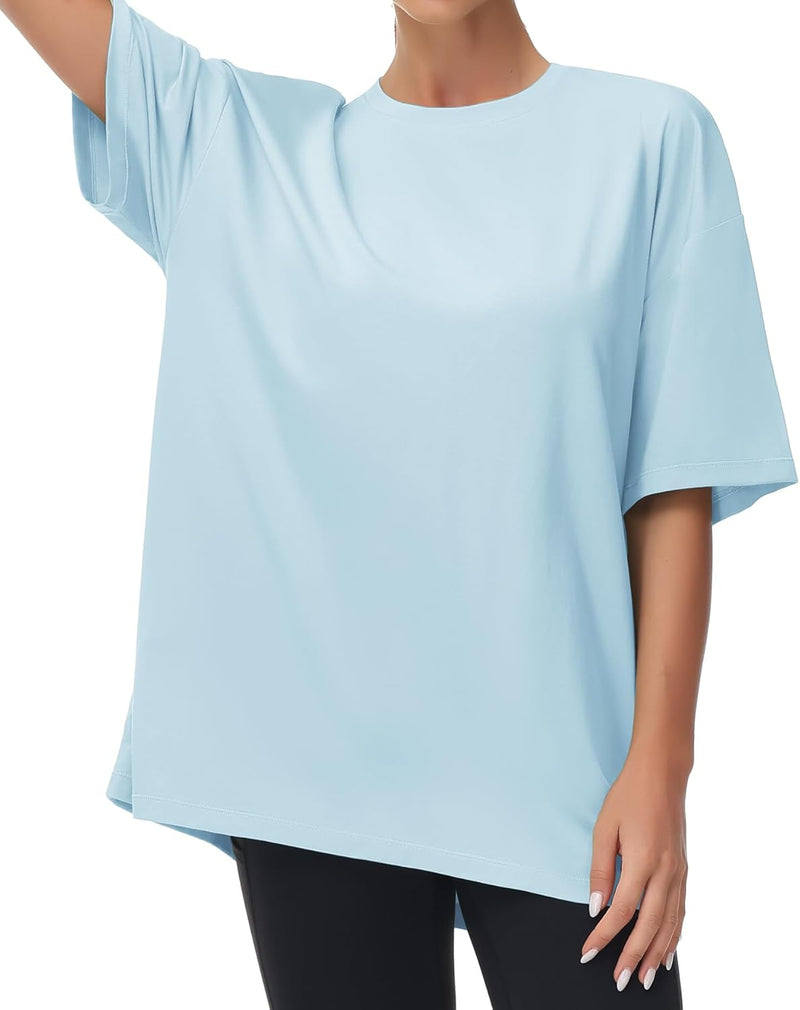 THE GYM PEOPLE Women's Casual Oversized T-Shirts Summer Crewneck Short Sleeve Workout Basic Tee Tops