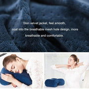 WOWSEA Soft Nap Donut Pillow, Ergonomic Memory Cotton Wedge Pillow for Sleeping, Slow Rebound Desk Nap Pillow (Slightly Hard) for Slender Ladies & Teenagers, Comfortable Washable Velvet Cover