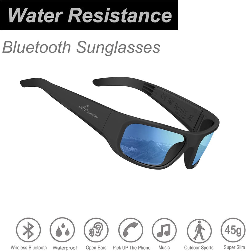 OhO sunshine Smart Glasses Unisex,Polarized Sunglasses with Bluetooth Speaker,Athletic/Outdoor UV Protection and Voice Control