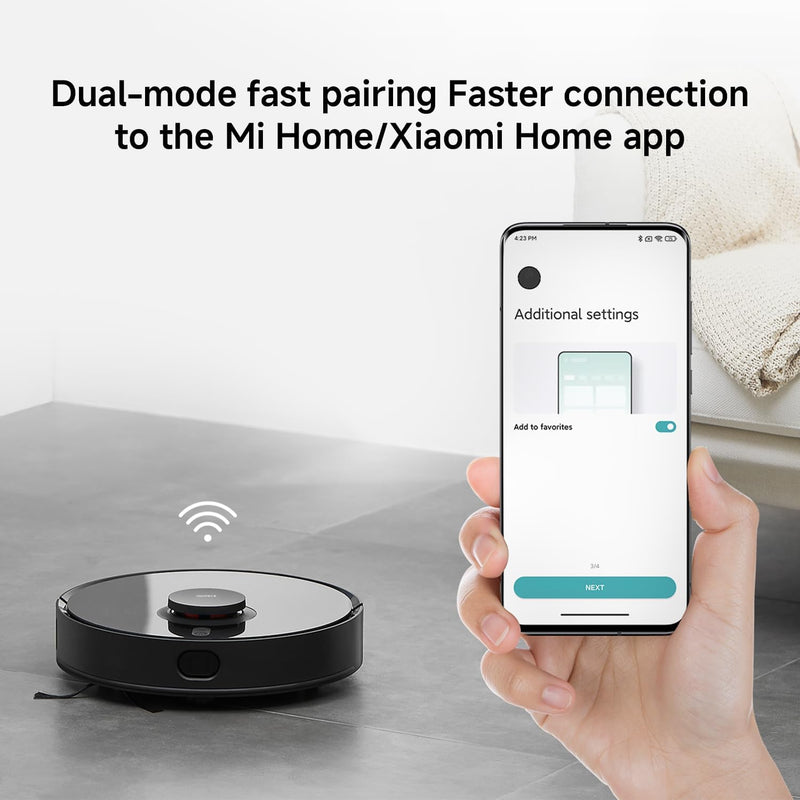 Xiaomi Robot Vacuum S10T, Smart LDS Navigation, 8000Pa Powerful Suction, 5200mAh Large Battery Capacity, 2-in-1 Vacuum and Mop, App Control, Pet Hair & Carpet Cleaning, Black