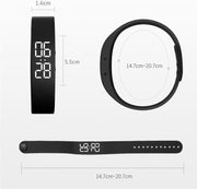Alarm Clock Watch Bracelet, New Silent Vibration Wake-Up Wristband Vibration Alarm Reminder Watch, Quiet Vibrations Alarm Clock Bracelet Portable Alarm Clocks with Adjustable Strap Black