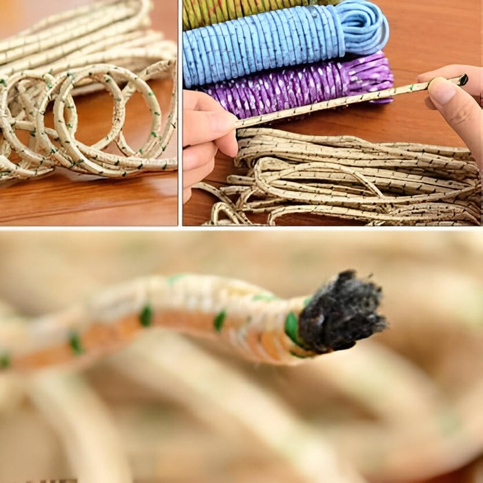 Sakoraware Cloth Line for Drying Clothes, Nylon Braided Cotton Rope, 20 Mtr, Pack of 2