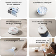 Xiaomi Robot Vacuum S40 Smart Laser Navigation Robot Mop, Powerful 10000 Pa Suction for Pet Hair, Carpets & Hard Floors