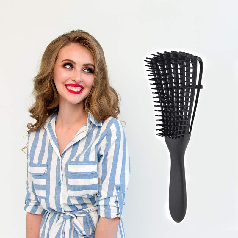 Uddiee Hair Detangler Brush Natural Wet Detangling Brush for Kinky Curly Hair, Assorted