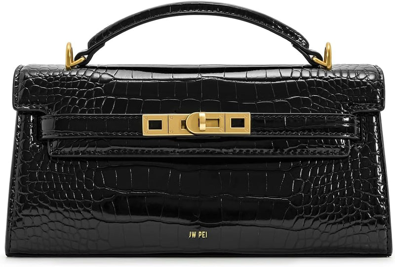 Women's Noor Top Handle Bag - Black Croc