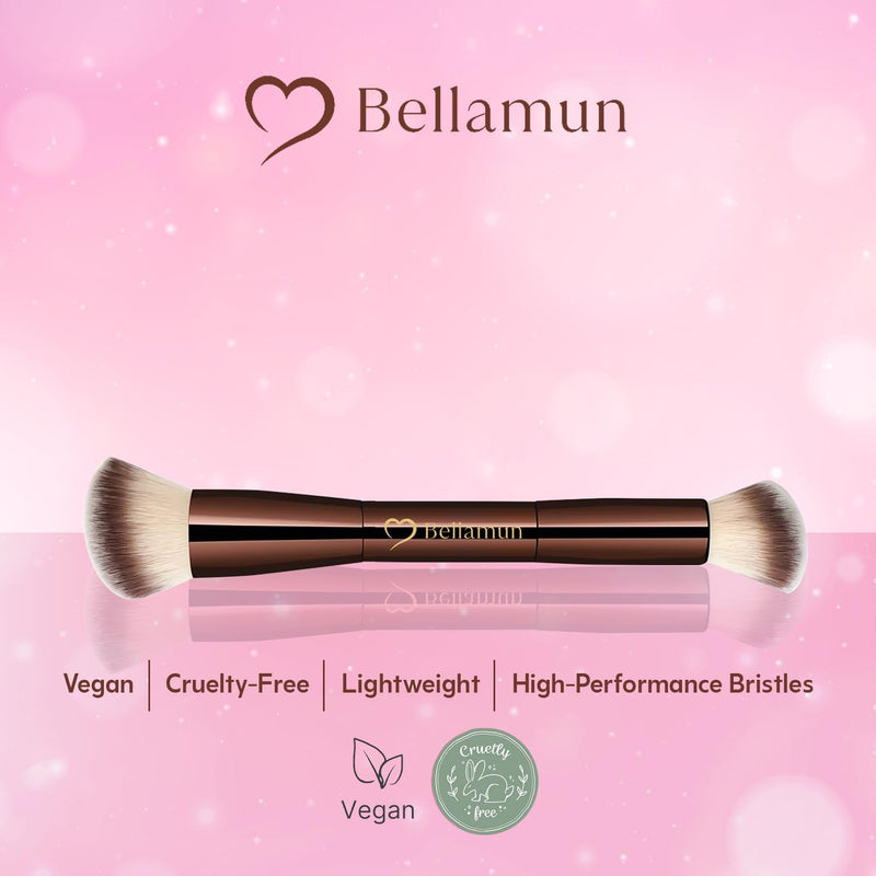 Bellamun Professional Makeup Brushes | Vegan & Cruelty-Free | High-Performance Tools for Foundation, Blush, Bronzer, Contour, Concealer & Powder Application (Dual Tip Pro Makeup Brush)