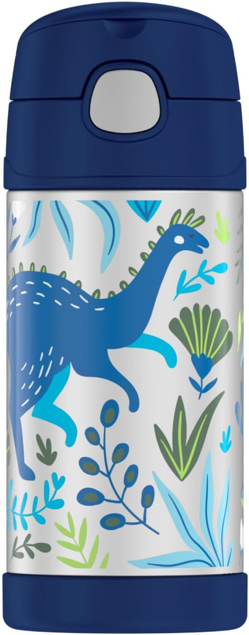 FUNTAINER STAINLESS STEEL KIDS UNICORN BOTTLE 355ML, F40122UGW, KIDS WATER BOTTLE WITH STRAW, INSULATED FLASK, HYDRATION BOTTLE WITH LID - DINOSAUR