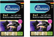 3 in 1 Black&Fibre refresh Sheets, Restores and protects faded black garments, Smoothens rough fibres, Easy to use, DIY, Laundry Cleaning Essentials,10 Sheets x 2 Pack - Dr.Beckmann 10 Sheets x 2 Pack
