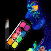 Face Painting Kit, 8 Neon Fluorescent Colors, UV Body & Face Paint, Water Activated, Ideal for Halloween, Rave, Festival Makeup, Skin-Safe, Non-Toxic, Easy Removal, Perfect for Kids & Adults